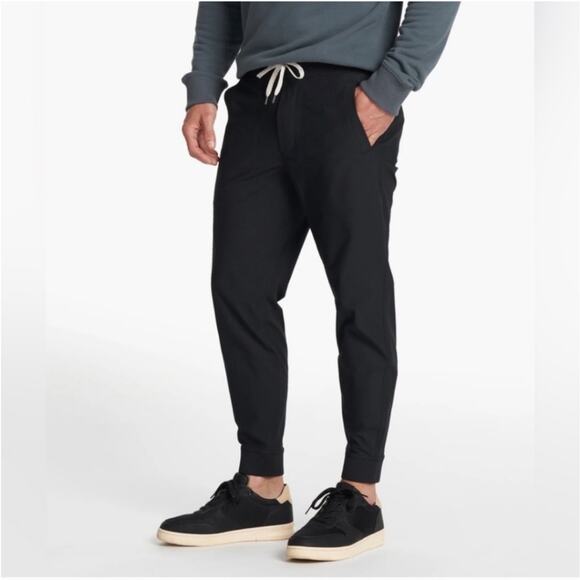Vuori Pants - Vuori Pants Mens Medium Black Meta Jogger Athletic Travel Sporty Tapered Active